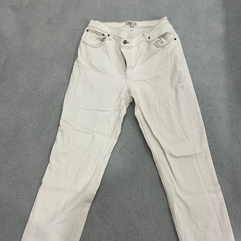 Abercrombie & Fitch Off-White Ultra High Rise Jeans (curve love)